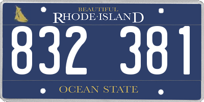 RI license plate 832381