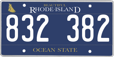RI license plate 832382
