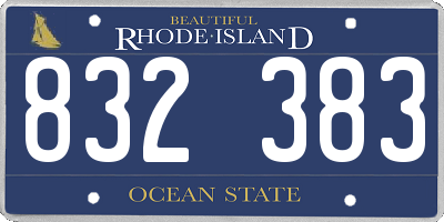 RI license plate 832383