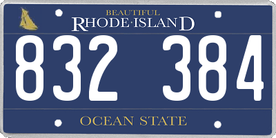 RI license plate 832384