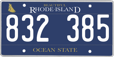 RI license plate 832385