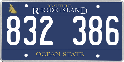 RI license plate 832386