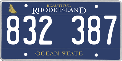 RI license plate 832387