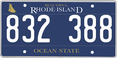 RI license plate 832388