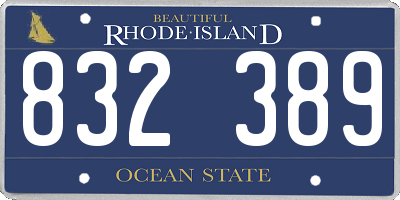 RI license plate 832389