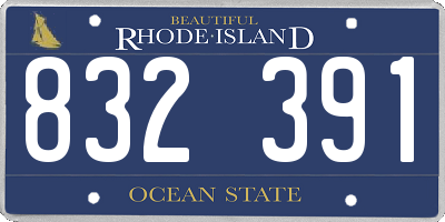 RI license plate 832391