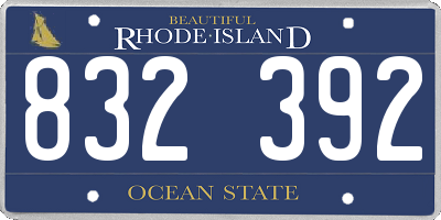 RI license plate 832392