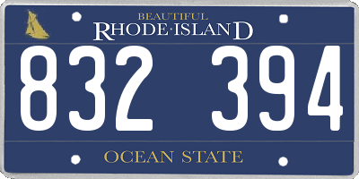 RI license plate 832394