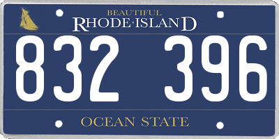 RI license plate 832396