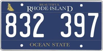 RI license plate 832397