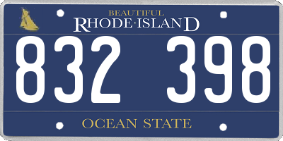 RI license plate 832398