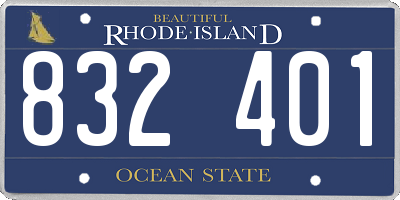 RI license plate 832401