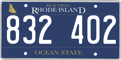 RI license plate 832402