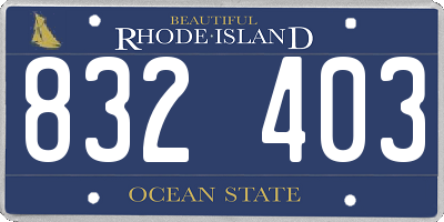 RI license plate 832403