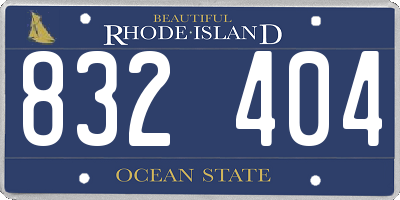 RI license plate 832404
