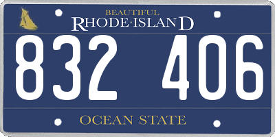 RI license plate 832406