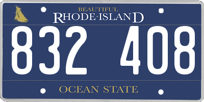 RI license plate 832408