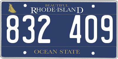 RI license plate 832409
