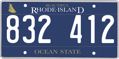 RI license plate 832412