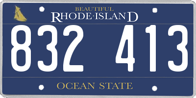 RI license plate 832413
