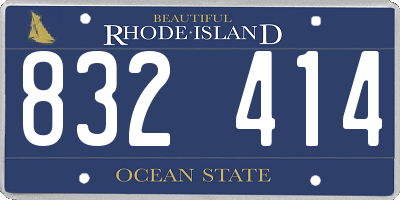 RI license plate 832414
