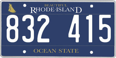 RI license plate 832415