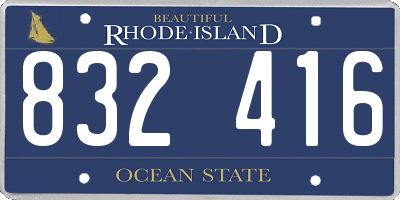 RI license plate 832416