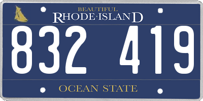 RI license plate 832419