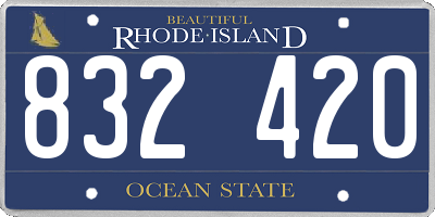 RI license plate 832420