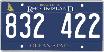 RI license plate 832422