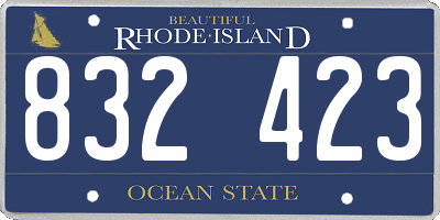 RI license plate 832423