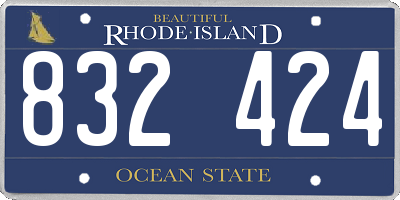 RI license plate 832424