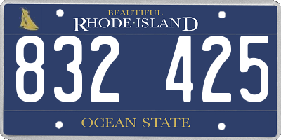 RI license plate 832425