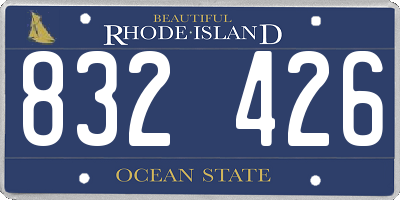 RI license plate 832426