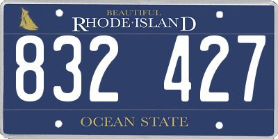 RI license plate 832427