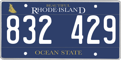RI license plate 832429