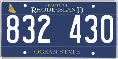 RI license plate 832430
