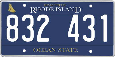 RI license plate 832431