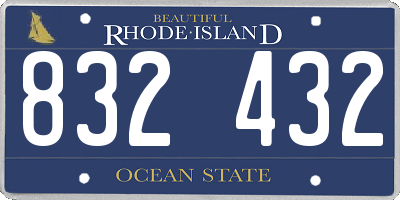 RI license plate 832432