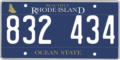RI license plate 832434
