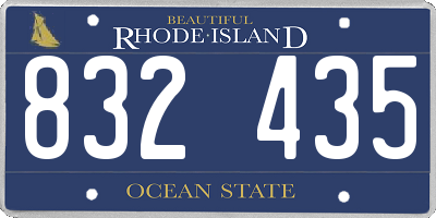 RI license plate 832435