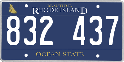 RI license plate 832437