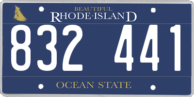 RI license plate 832441