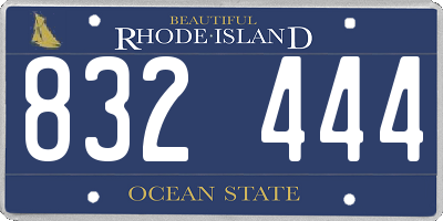 RI license plate 832444