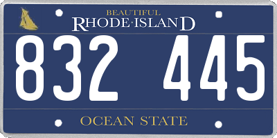 RI license plate 832445