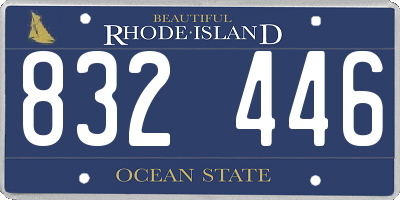 RI license plate 832446