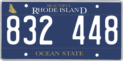 RI license plate 832448