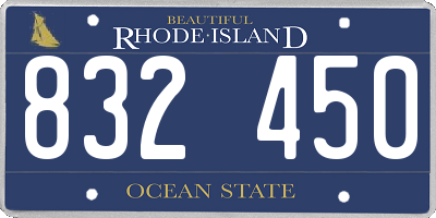 RI license plate 832450