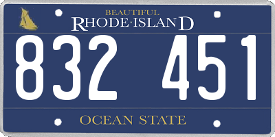 RI license plate 832451