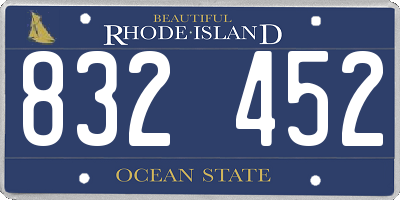 RI license plate 832452